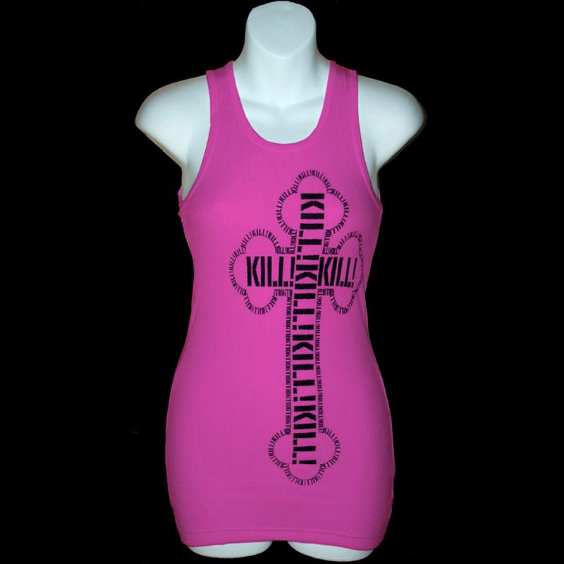 Kill! Cross Long Ladies' Tank, Pink