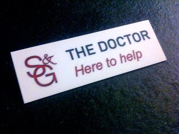The Doctor name tag